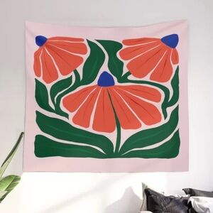 Society 6 Carmine Lily Floral Wall Tapestry